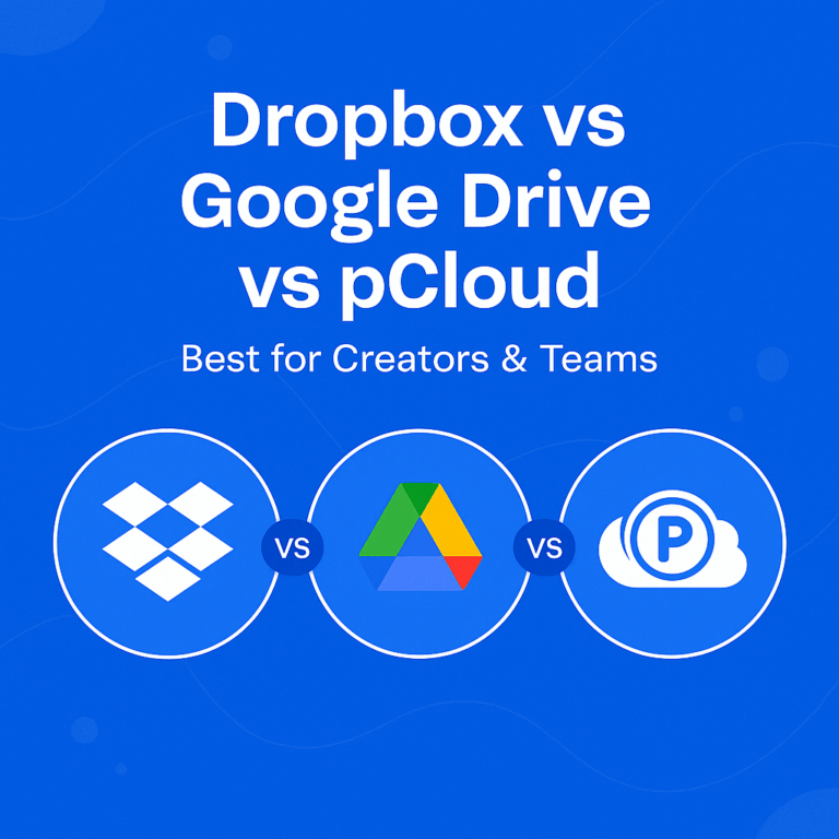 Read more about the article Dropbox vs Google Drive vs pCloud: Best Cloud Storage for Creators & Teams (2025)