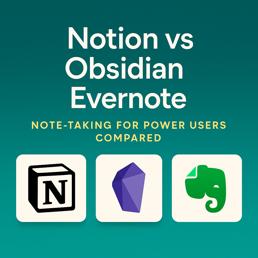 Notion vs Obsidian vs Evernote: Note-Taking for Power Users Compared (2025)