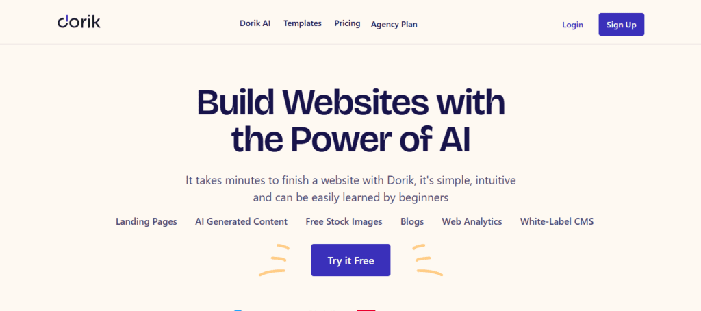 Dorik landing page