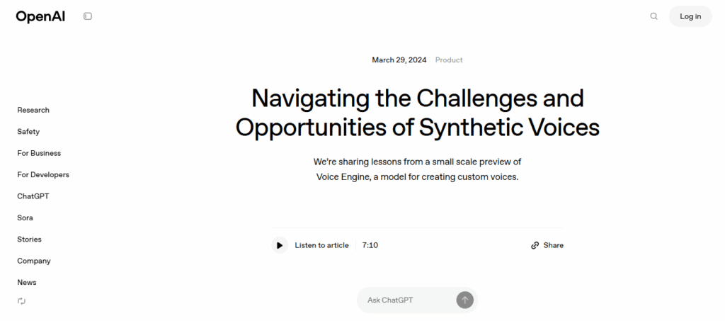 Open AI Voice Engine