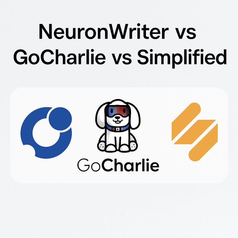 Read more about the article NeuronWriter vs GoCharlie vs Simplified (2025) — Which AI Writing & Marketing Tool Should You Choose?