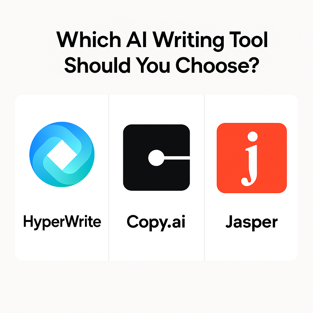 You are currently viewing HyperWrite vs Copy.ai vs Jasper (2025) — Which AI Writing Tool Should You Choose?
