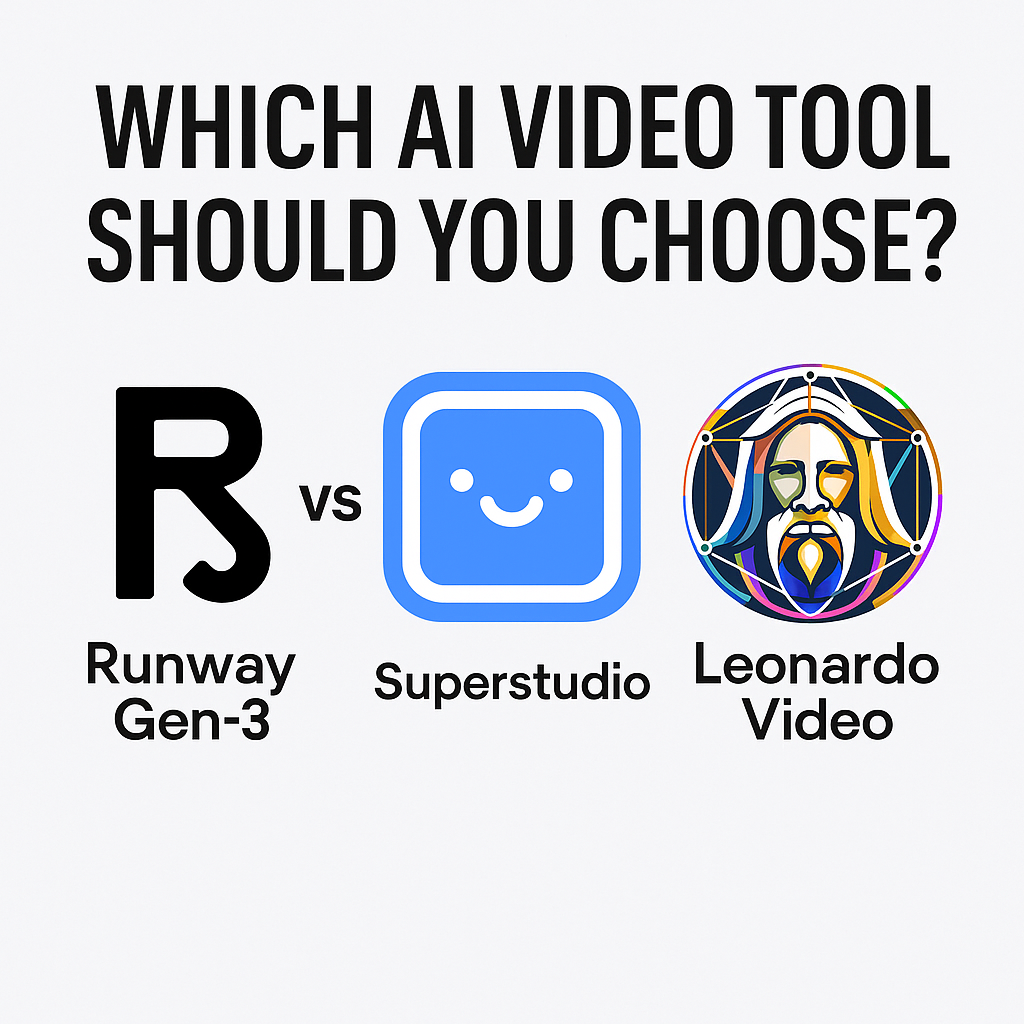 Runway Gen-3 vs Superstudio vs Leonardo Video (2025) — Which AI Video Tool Should You Choose?