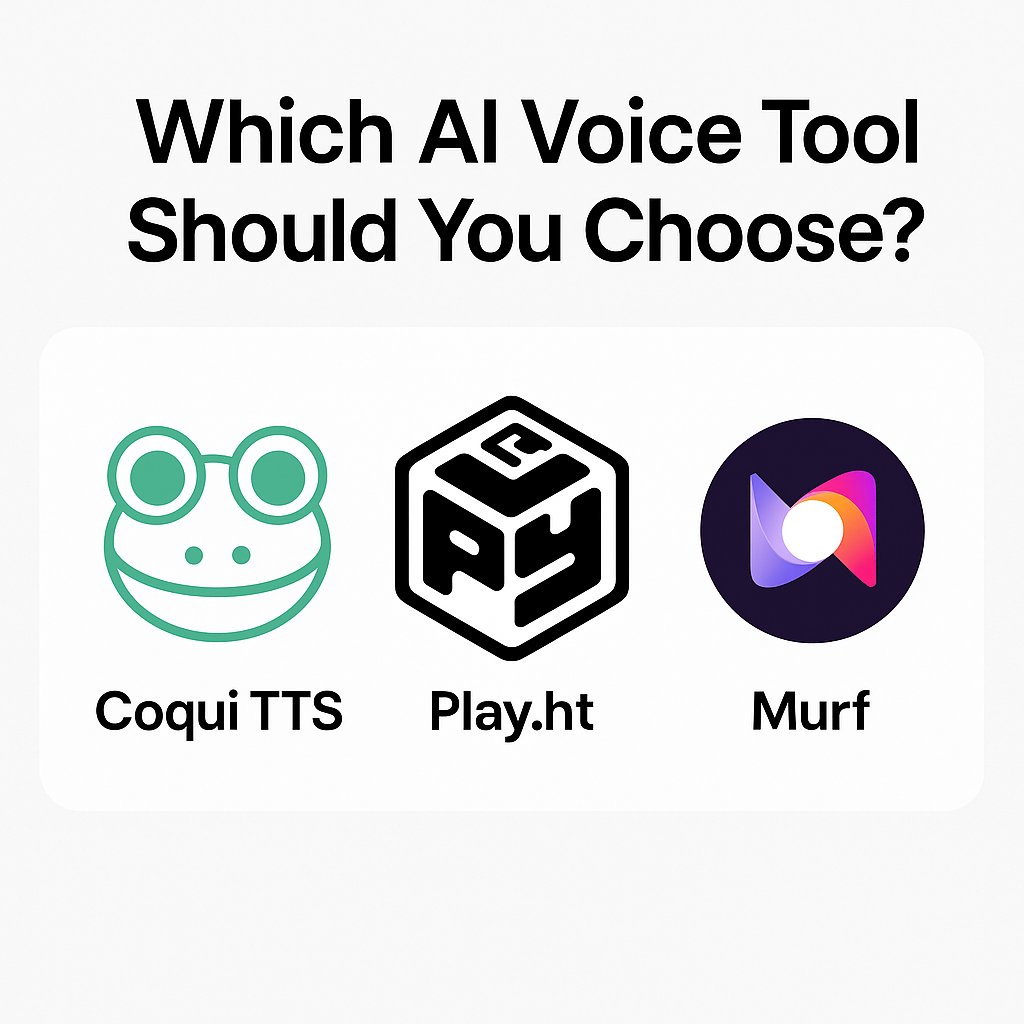 Read more about the article Coqui TTS vs Play.ht vs Murf AI (2025) — Which AI Voice Tool Should You Choose?