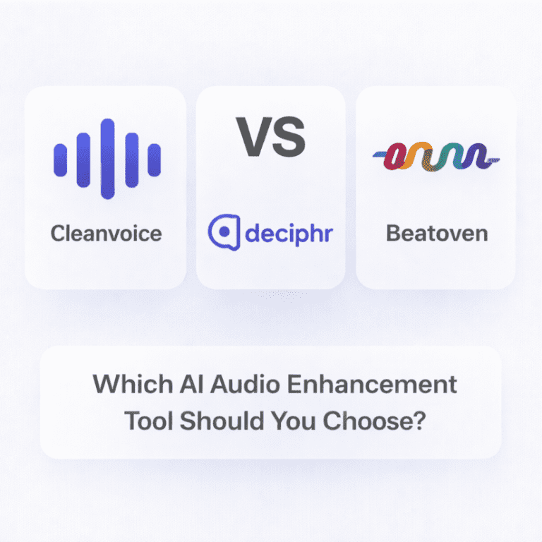 Read more about the article Cleanvoice vs Deciphr vs Beatoven — Which AI Audio Enhancement Tool Should You Choose?