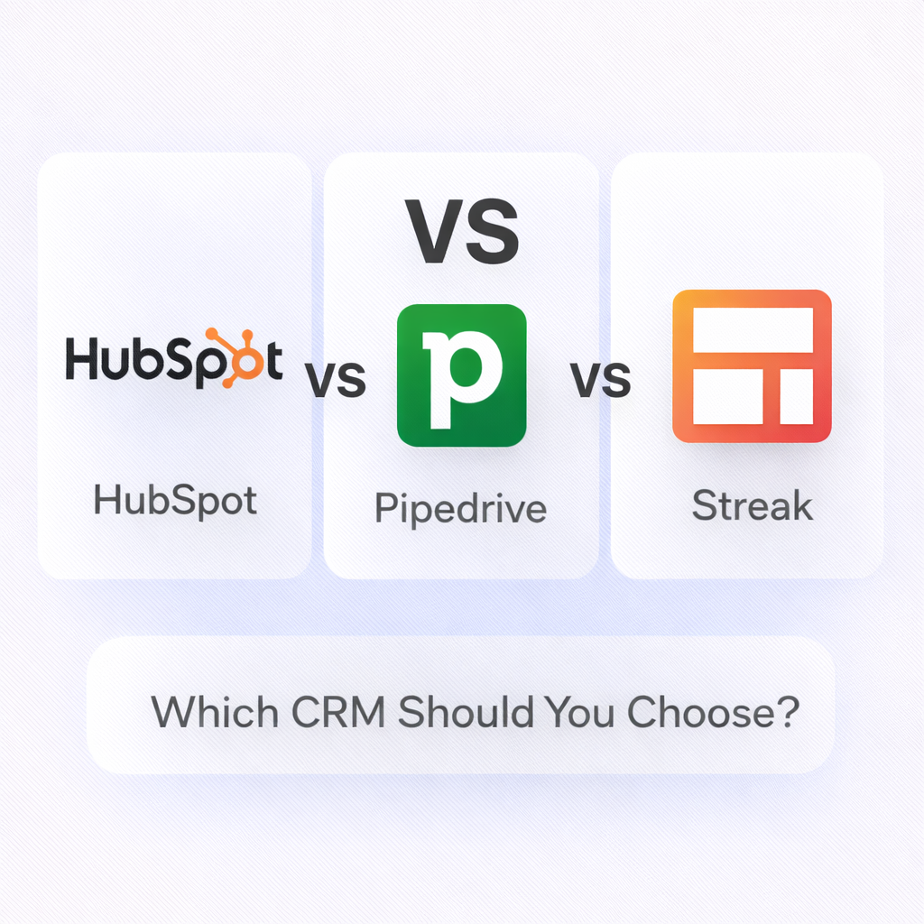 HubSpot vs Pipedrive vs Streak — Which CRM Should You Choose?