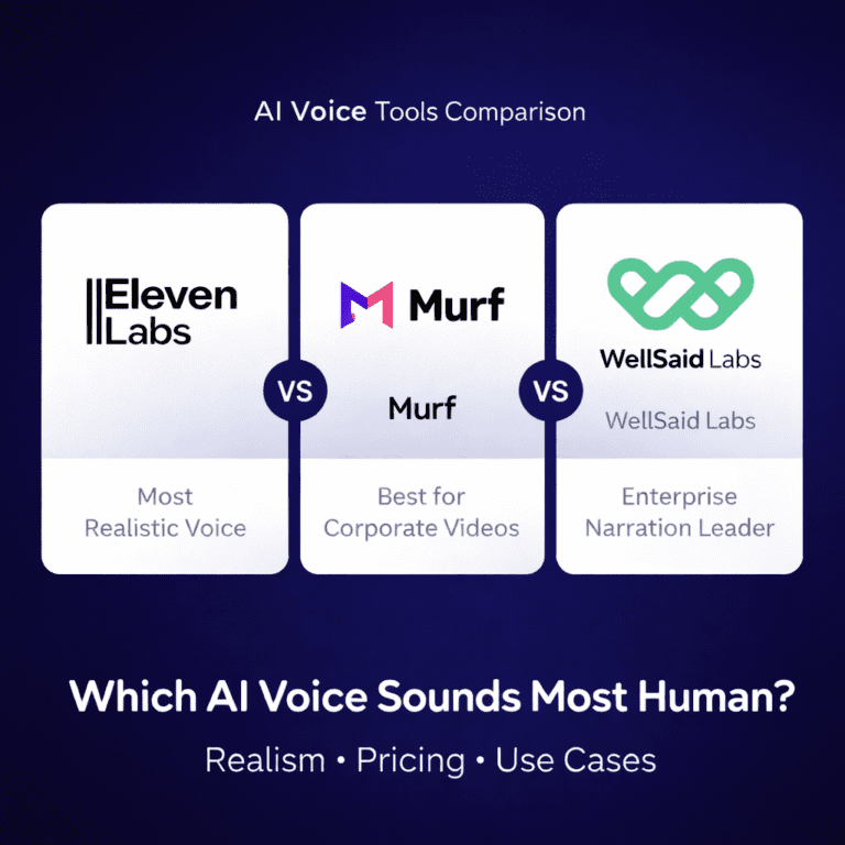 Read more about the article ElevenLabs vs Murf vs WellSaid Labs — Voice Realism Test Compared
